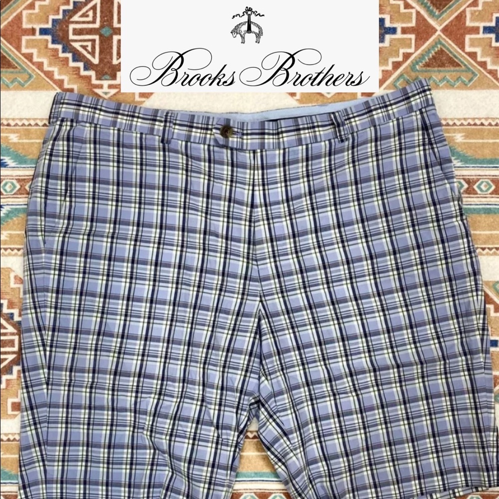 Brooks Brothers Bermuda Purple Blue Plaid Shorts